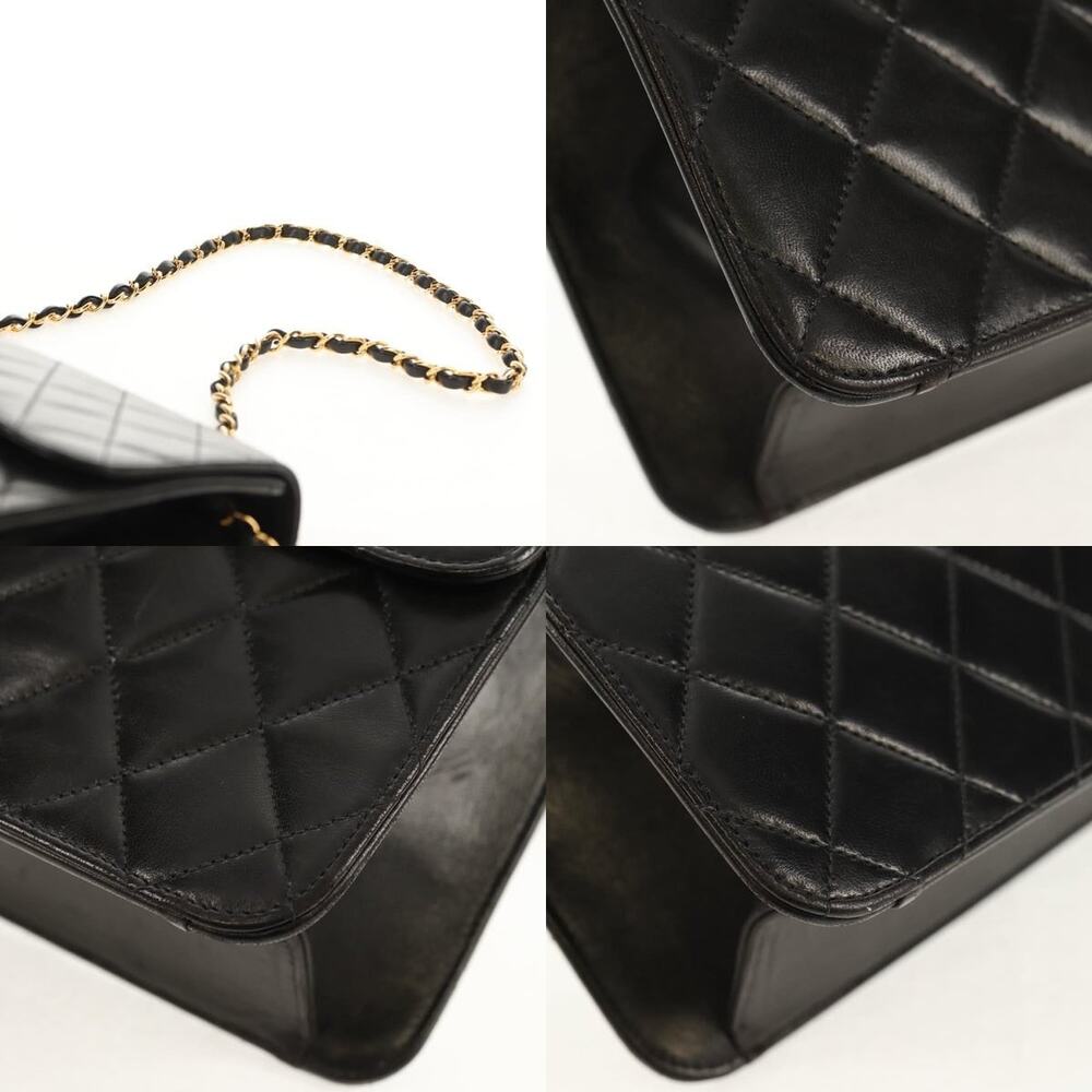 Chanel Chain Shoulder Bag Lamb Skin Black Gold CC - Picture 6 of 8